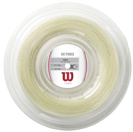 Wilson NXT Power 17 tennissträng – 200 m rulle, vit