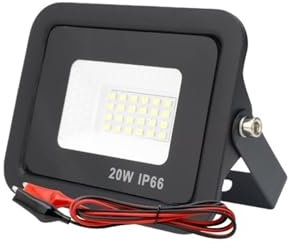 DC12V Luz de inundación LED 20W 30W 50W 100W Proyector de reflector for exteriores IP66 Reflector de luz impermeable Luces LED portátiles de 12 voltios frío 5500-7000K ( Color : 20W , Size : DC 12V )