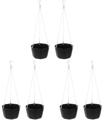 VANZACK 6pièces Pots De Fleurs Suspendus avec Chaîne Inoxydable De Jardinières Décoratives pour Intérieur Et Extérieur Idéales pour Balcon Véranda Et Jardin