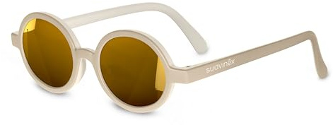 SUAVINEX, Gafas de Sol para Bebés de 12 a 24 Meses, Polarizadas, con Filtro UV 400, 100% Protección Rayos UVA y UVB, con Funda Incluida, Muy Flexibles y Ligeras, de Forma Redonda, Color Beige