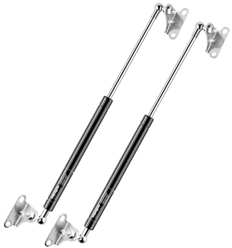 Vepagoo Molla a Gas 380MM 250N/26KG Universale Pistone a Mobili Gas Ammortizzatore, con Supporto a Forma di L per Mobile TV, Letto Contenitore, Finestra, Porte e Altri Progetti DIY, 2 PCS
