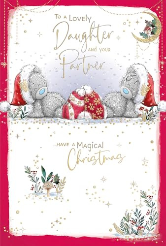Me To You Tatty Teddy To A Wonderful Daughter And Your Partner julkort 6 x 9 ins – officiell samling
