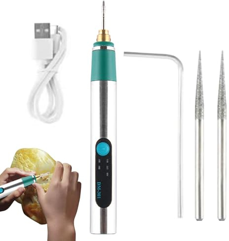 Penna grave per incisione in legno, mini set di utensili, set di incisione per metallo | Utensili per incisione e incisione wireless con ricarica USB | Set di strumenti di ell