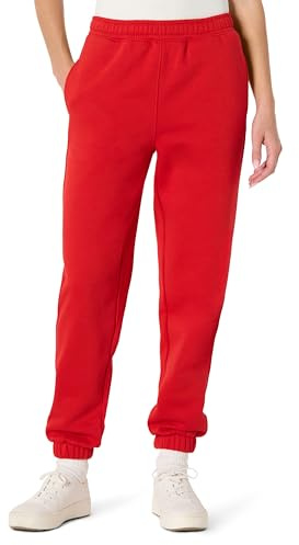 Amazon Essentials x Sofia Grainge Pantalón deportivo de corte holgado y tiro alto Mujer, Rojo, M