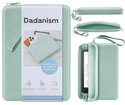 Dadanism 6-7 Pouces Housse Protectrice en Silicone pour 7 All-New Kindle Paperwhite et Kindle Colorsoft Signature Edition, 6 K-indle/K-indle Oasis/E-Reader, Vert Sauge