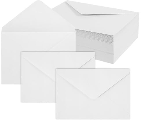 100 stycken 19 × 13 cm kuvert vita kuvert utan fönster | Kuvert kraftpapper för brev gratulationskort inbjudningar födelsedagskort julkort