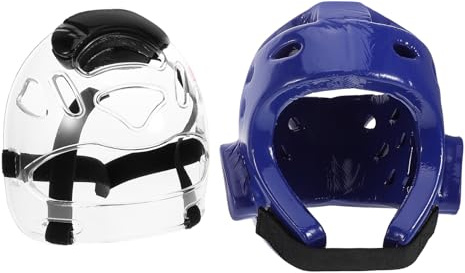 Ciieeo Casco De Taekwondo Azul s para Niños, Casco Deportivo Ligero con Facial Ajustable y Ventilación, Equipo De Combate para Karate y Artes Marciales, para Entrenamiento y Competición