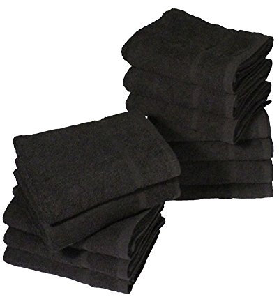 12 Friseur-Handtücher, chlorbeständig, schwarz