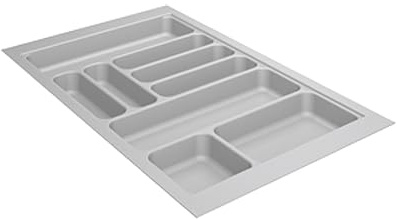 Hettich 9194940 Besteckkasten Box Atira Orga Tray 440 Silbergrau, Maße (mm): L900xB520xH55, Besteckeinsatz variabel für Schubladen Organizer in der Küche
