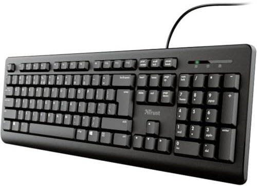 Trust Primo Kabelgebunden Tastatur Deutsch, QWERTZ Schwarz mit numerischer Tastatur