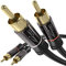 KabelDirekt – 5x 1m RCA/phono cable, 2 × 2 plugs, stereo audio cable, break-proof & flawless sound quality (coaxial, subwoofer/amp/HiFi & home cinema/Blu-ray, analogue & digital)
