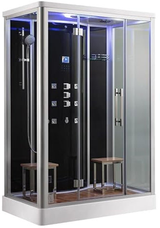 AWT Dampfdusche DZ956F8 schwarz/150x90