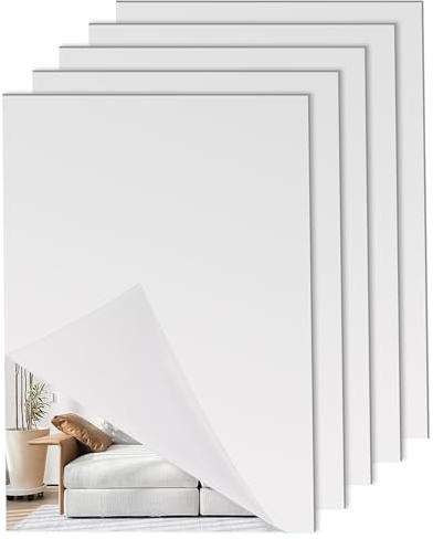 SEUNMUK 5-pack självhäftande spegel, 40 x 30 cm icke-glas 3 mm tjockt HD akrylark, plastklibbig för sovrum, vardagsrum, halldekoration