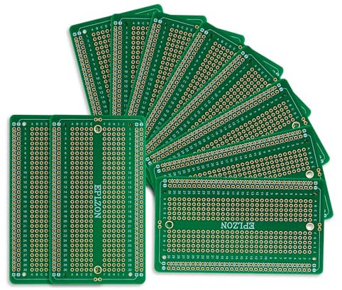 EPLZON 10 Pcs Solderable Breadboard PCB Board Gold-Plated Solder Breadboard for DIY Electronics Projects Apply to Soldering Projects 3.5x2.05 (Green)