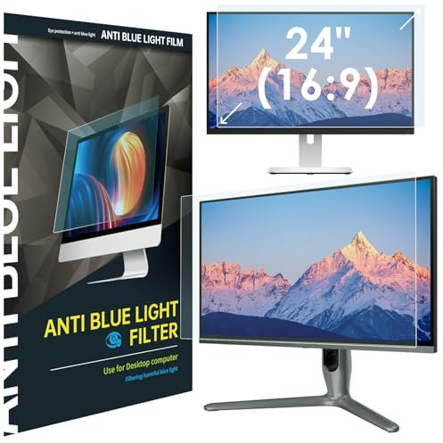 LAMA 24 Inch Blue Light Blocking Screen Protector, WxH: 531mm x 298mm, 16:9, Universal Computer Monitor Screen Filter, Anti Blue Light, Anti Glare, Anti-UV, Eye Protection, Reduce Eye Strain