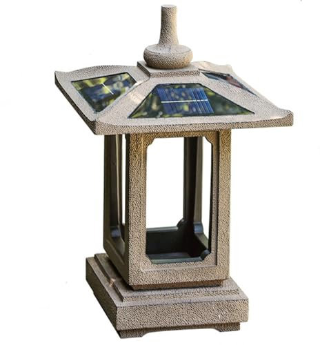 zenggp Lanterna a Pagoda Giapponese da Esterno a LED Lanterna da Giardino con Ornamento, Lanterna a Pagoda Solare, Lanterna in Stile Giapponese Lampada da Giardino Lampada Solare a Pagoda