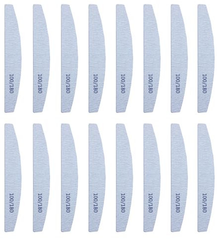 Lot de 16 limes à ongles pour ongles en gel, ongles naturels, ongles en gel, 100/180, soin des ongles, fichier d'ongles, lime à ongles, accessoires pour l'ajustement des ongles, la beauté des ongles,