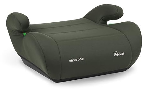 KikkaBoo Rehausseur Voiture Enfant i-UP, i-Size, 125-150 cm, Groupe 3, 7-12 Ans, 22-36 kg, Installation Ceinture de Sécurité, Léger et Compact, Vert militaire