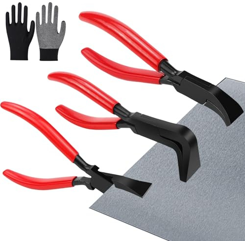 Lot de 3 Petites Pinces Pliantes, 45°, 90°, 180° Pince à Border Droites, Portable 22 mm Mini Pinces à Tôle Pince à Cintrer pour Plier et Lisser les Tôles