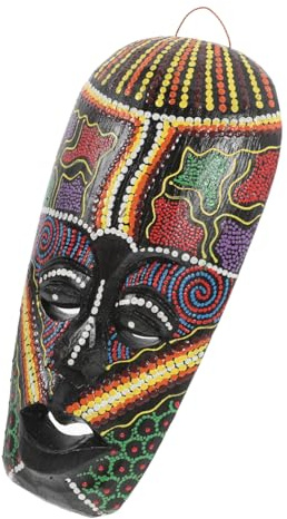 ARTSEWPLY African Tribal Mask Wall Sculpture Hand Carved Wooden Mask Ornament 12x20cm Decorative Decor for Home and Outdoor Wall Decoration Random Style