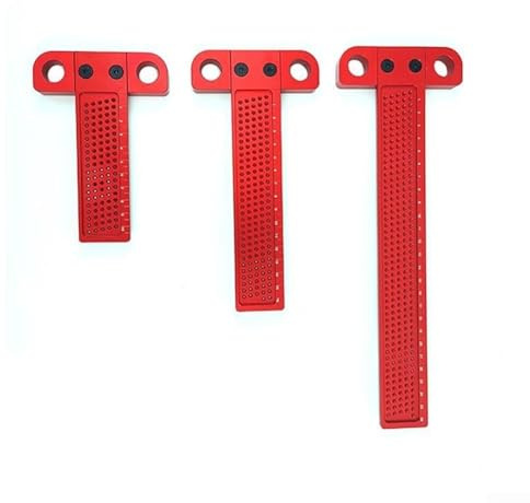 T-Type Aluminium Alloy Woodworking Scriber Ruler for Precision Scale for Carpentry Layout and Measuring 160/260/400mm Red(400mm)