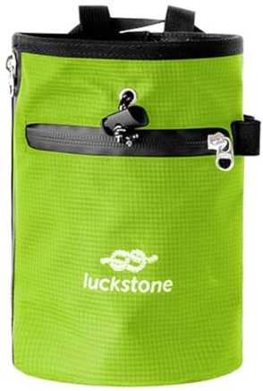 FACAIIO Sac à Craie pour Escalade, Gymnastique, Haltérophilie - Nylon 420D avec Doublure Douce, Cordon de Serrage, Fond Antidérapant, Ceinture Réglable et Mousqueton - Noir (190,5 x 129,5 x 129,5 cm)