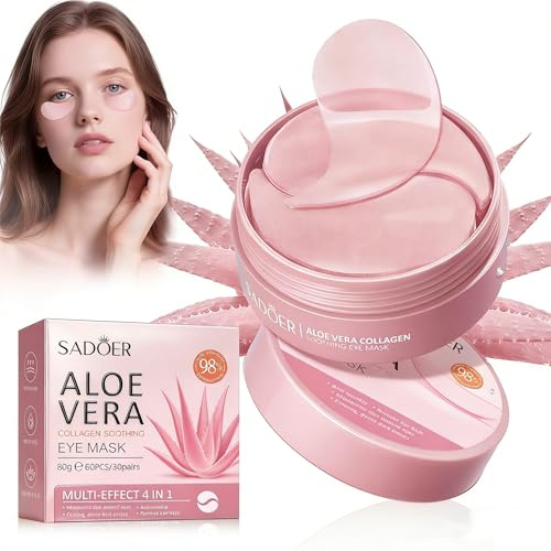 60 Pezzi Aloe Vera Patch Occhi, Gel Rinfrescanti, Trattamento Intensivo Per Il Contorno Occhi, Attutisce L’Aspetto Di Occhiaie E Borse, Per Un Risveglio Rigenerante Al Mattino