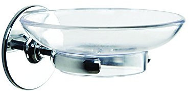 Croydex Chrome Duo Fix Glue or Screw Fix Slim Design Soap Dish