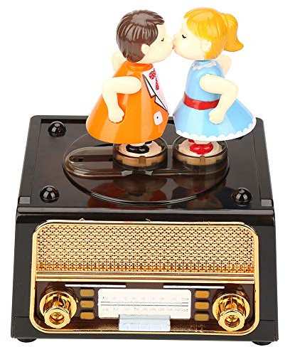 Hilitand Spieluhr, Retro-Radio-Form, mit schöner Aufbewahrung für Puppen, für Valentinstag, Hochzeit
