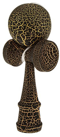 dailymall Fissure en Bois Peinture Skill Ball Kendama Jouet Enfants Jeu D'adresse Attrape-Jouet - Noir Et Or