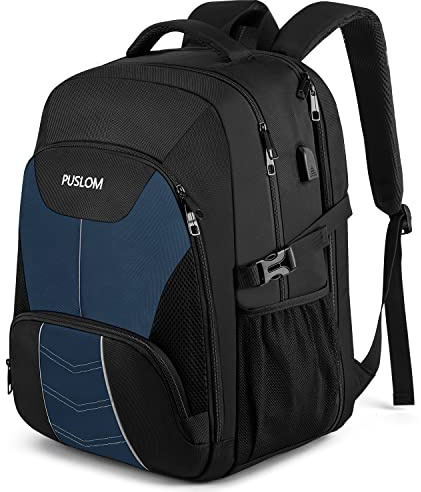 Extra Großer Rucksack Herren 55L Wasserdicht 18.4 Zoll Laptoptasche Arbeit Laptop mit USB Ladeanschluss Anti Diebstahl Business Reisen Schulrucksack für Männer Frauen Jungen Teenager Blau