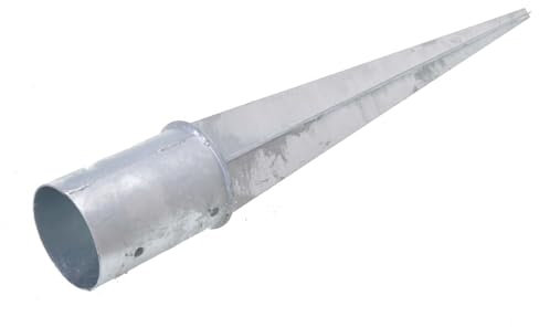 Aqbau® Douille à enfoncer ronde 100 mm - Support de poteau - Ancrage au sol - Douille à enfoncer - Support de poteau à enfoncer - En acier galvanisé à chaud - Pour abris de jardin, pergolas