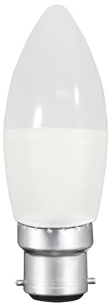 Bright Source Non-Dimmable Opal Frosted LED Candle Bulb, 4.8W, 806lm, B22 Bayonet, 3000K Warm White