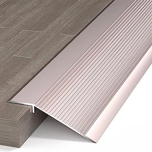 Tira de transición antideslizante para suelos de alfombra a baldosa/madera, borde dorado rosa, barra de vinilo para juntas de suelo, accesorio de suelo laminado