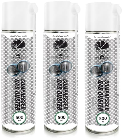 Bürogerätereiniger 3x 500ml AABCOOLING Home&Office Druckluftspray Gas Duster K2, Press-luft Pressluft, Tastaturreinigung, Büro Gerätereiniger, Druckluftreiniger, Büromaterial, Drucker reinigen