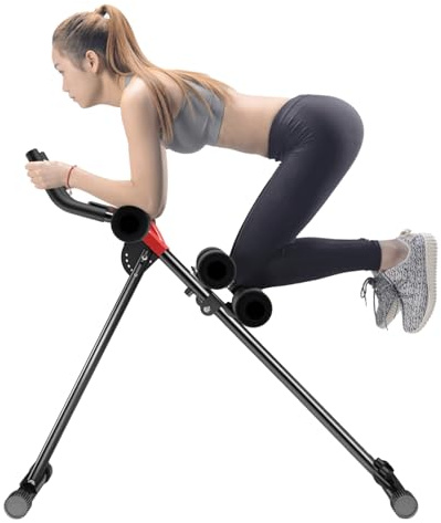 Máquina de abdominales ajustable de 5 niveles, entrenador de núcleo para gimnasio en casa, máquina de ejercicio abdominal plegable con pantalla LCD, equipo de entrenamiento de abdominales de cuerpo