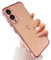 Knoowcase for Samsung S25 Edge Case Galaxy S25 Edge Phone Case for Girls Women Shockproof Flexible Silicone Bumper Lens Protection Luxury Plated Gold Heart Slim Anti Scratch Cover,Pink