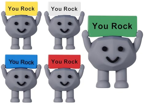 Tewzafiya Piedras Anti Estrés Para Adultos | 5 Piezas Piedras Motivacionales Grabadas - Coleccionables Ideas de Regalo Para Niños, Niños Adultos Para Cualquier Ocasión Cumpleaños