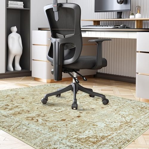 Famibay Protector Suelo Silla Ruedas 120x150cm Alfombra Silla Escritorio Antideslizante Alfombra Protectora Suelo para Silla de Oficina Lavable para Suelo Duro Baldosas Amarillo