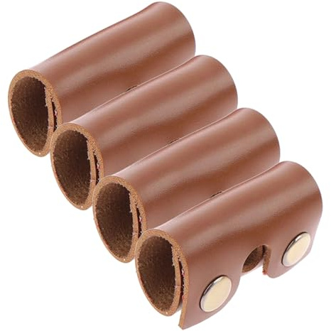 DECOMELODY 4pcs Manual Safety Razor Head Protectors with Synthetic Leather and Iron Material, Lightweight Design for Visual Access, for Daily Bathroom Use and Travel