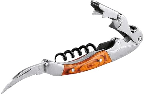 APS Profi - Cuchillo para camarero (acero inoxidable, madera, 9 x 12 x 16 cm), color plateado y marrón