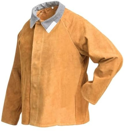 Safetop 20112 - Chaqueta soldador best cuero. kevlar cuello denim. talla xl