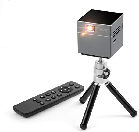 Technaxx Mini Beamer für Outdoor, Haus, Büro - 1.5W Lautsprecher, 7-120 Projektionsgröße, 30.000 Stunden LED Lebensdauer, Fernbedienung - Kleiner Projektor mit Multimedia-Player TX-126