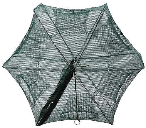 Automatic Fishing Net, Fishing Bait Foldable Net Shrimp Baits Cast Mesh Trap Shrimp Cage Nylon Foldable Dip Cage Crab Fish Trap Cast (6 Holes)