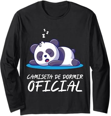 Camiseta de dormir oficial I Lindo panda dormido Manga Larga
