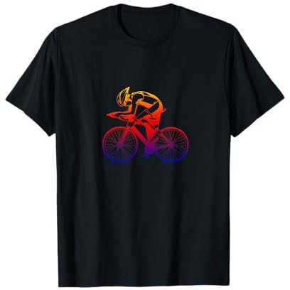 Cadeaux cyclistes pour hommes et femmes T-Shirt cycliste de course Multicolore Unisex-Adultes S