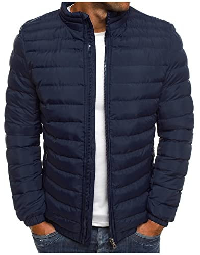 NUSGEAR Abrigo Hombre Invierno, Chaquetas de Algodón Acolchado Cuello de pie Chaqueta cremallera Casual Moda Deportiva Jacket outwear Sudadera plumas caliente Cazadoras Calor Grueso Parka