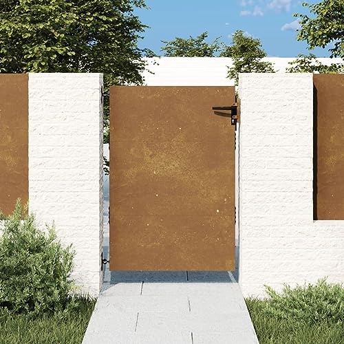 Homgoday Portail de Jardin, Acier corten 85x125 cm, entrée idéale pour clôture de Jardin ou terrasse