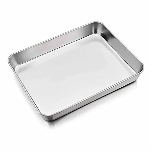 YOtat Bandeja para Hornear, Molde para Pastel Rectangular, Molde para Lasaña De Acero Inoxidable para Lasaña, Brownie, Carnes De Pescado, Molde para Hornear Rectangular