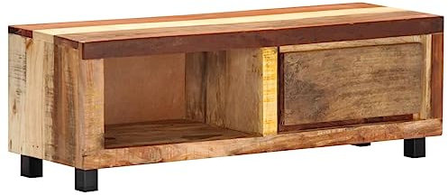 Woonisher Meuble TV 100x30x33 cm Bois de récupération Massif Ensemble Meuble TV et Table Basse